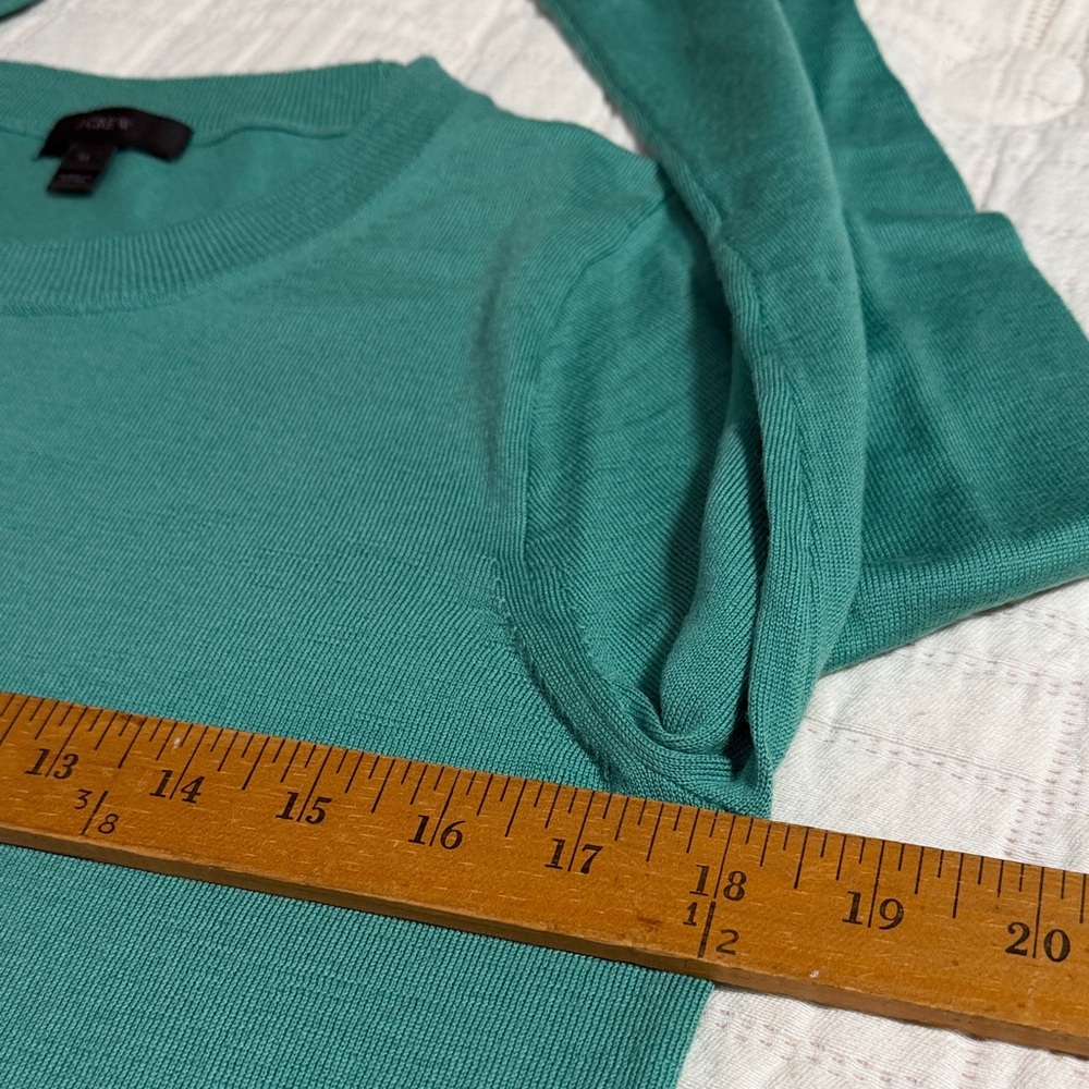 J. Crew Ladies Teal Crewneck Sweater - Picture 3 of 7